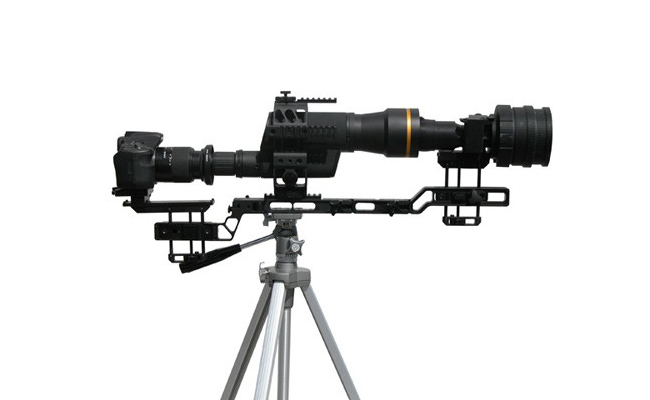 Night Vision Goggle mounted to a Tripod Night Vision Goggle mounted to a tripod